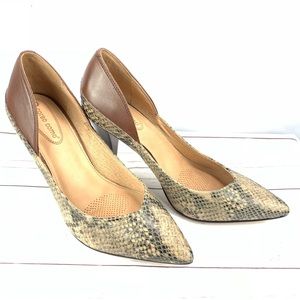 CORSO COMO leather snake print heels